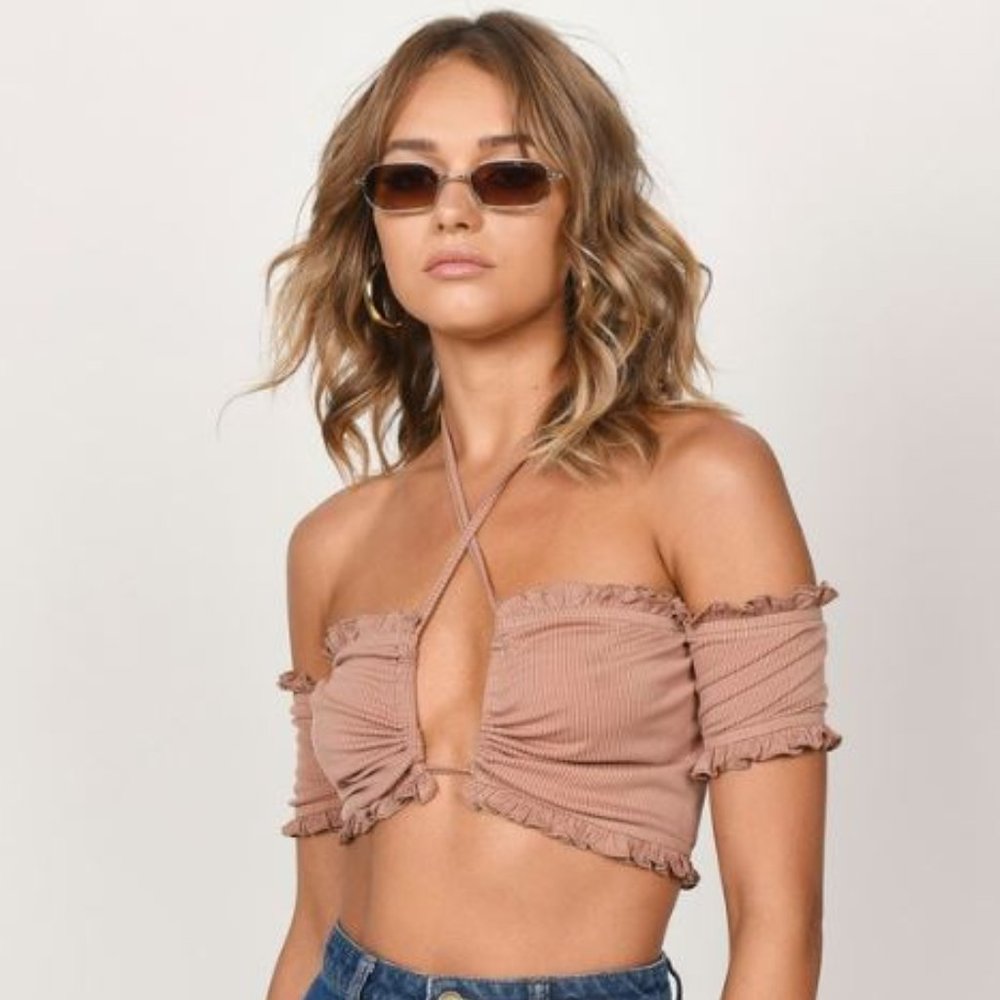 Tobi Off Shoulder Crop Top